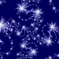 Abstract Background pattern of Silver Stars on Dark Blue Background Royalty Free Stock Photo