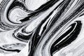 Abstract background, white and black mineral oil paint on water Royalty Free Stock Photo