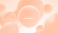 Abstract background with peach fuzz metaball shapes. Morphing organic blobs. Vector 3d illustration.