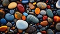 Abstract background with pebbles. Colorful wet beach rocks and stones background Royalty Free Stock Photo