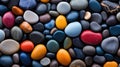 Abstract background with pebbles. Colorful wet beach rocks and stones background Royalty Free Stock Photo