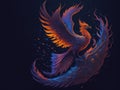 Abstract background with the phoenix bird.