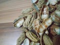 Abstract background of a pile of peanut shells scattered on the floor Royalty Free Stock Photo