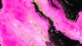 Abstract background, pink black watercolor texture with gold veins, painted artificial marbled surface, liquid paint marbling Royalty Free Stock Photo