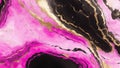 Abstract background, pink black watercolor texture with gold veins, painted artificial marbled surface, liquid paint marbling Royalty Free Stock Photo