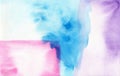 Abstract background, pink, blue and purple watercolor on paper texture