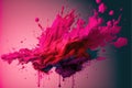 Abstract background of pink oil or watercolor splashing after water drop. Royalty Free Stock Photo