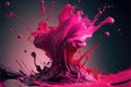 Abstract background of pink oil or watercolor splashing after water drop. Royalty Free Stock Photo