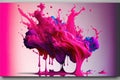 Abstract background of pink oil or watercolor splashing after water drop. Royalty Free Stock Photo