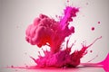 Abstract background of pink oil or watercolor splashing after water drop. Royalty Free Stock Photo