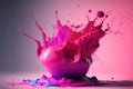 Abstract background of pink oil or watercolor splashing after water drop. Royalty Free Stock Photo