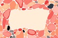 an abstract background with pink orange and black pebbles