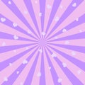 Abstract background with pink sun rays and hearts. Vector. Royalty Free Stock Photo