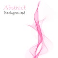 Abstract background with pink waves of transparent flying material