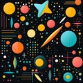 Abstract background of planets, comets and disks. An element of design design. Generated by AI Royalty Free Stock Photo