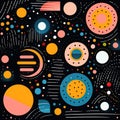 Abstract background of planets, comets and disks. An element of design design. Generated by AI Royalty Free Stock Photo