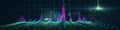 Abstract background with polygonal noisy algorithm grid connecting dots on dark. Big Data. Analytics data algorithms. Computing Royalty Free Stock Photo