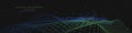 Abstract background with polygonal noisy grid connecting dots on dark. Analytics data algorithms. Big Data. Computing concept. Royalty Free Stock Photo