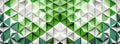 Geometric banner wwith white and green triangles