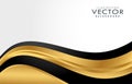 Abstract background premium gold design with wavy shape Royalty Free Stock Photo