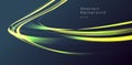 Abstract background, presentation cover with fluid smoth stripe of gren and yellow lights composition
