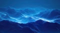 Digital landscape with glowing blue wave patterns Royalty Free Stock Photo
