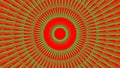 Psychedelic green circles on the red background Royalty Free Stock Photo