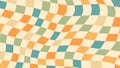 Abstract background of Psychedelic Groovy Checkerboard design in 1970s Hippie Retro style. Vector pattern ready to use for textile
