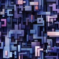 Abstract background with purple and blue color blocks in a cubist-inspired style (tiled)