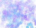 Abstract background, purple blue flickering round lights on white. Transparent air bubbles circles background wallpaper backdrop Royalty Free Stock Photo