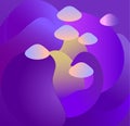Abstract background with purple 3d shapes in a purple space Royalty Free Stock Photo