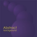 Abstract background with purple 3d spheres in a purple space. Royalty Free Stock Photo