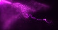 Abstract background of purple energy particles of energy magic waves flying Royalty Free Stock Photo