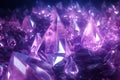 Abstract background of purple shining crystals with refraction of light Royalty Free Stock Photo