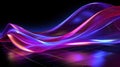 Abstract background with purple waves and blue lights, vector illustration. Generative AI Royalty Free Stock Photo