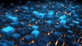 Abstract background of quantum computing system Royalty Free Stock Photo