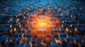 Abstract background of quantum computing system Royalty Free Stock Photo
