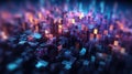 Abstract background of quantum computing system Royalty Free Stock Photo