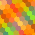 Abstract Background in Rainbow Colors. Pattern Element for Design Illustration. Hexagon Mosaic. Beautiful Color Art. Digital. Royalty Free Stock Photo