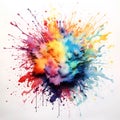 Abstract background with rainbow coloured paint splatter