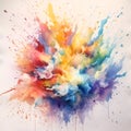 Abstract background with rainbow coloured paint splatter design