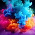 Abstract background of rainbow coloured smoke