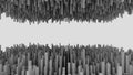 background of random black cube block wave pattern, 3D illustration rendering Royalty Free Stock Photo