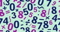 Abstract background of random numbers and mathematical symbols for educational use Royalty Free Stock Photo
