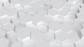 Abstract background from random white hexagons.