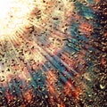 Abstract background with rays breaking through the flying stones