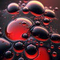 abstract background with red and black oil drops on a water surface Royalty Free Stock Photo