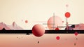 abstract background with red and black spheres Royalty Free Stock Photo
