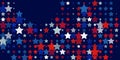 Abstract background from red, blue, white stars Royalty Free Stock Photo