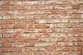 Abstract background red brickwork aged by time. Royalty Free Stock Photo